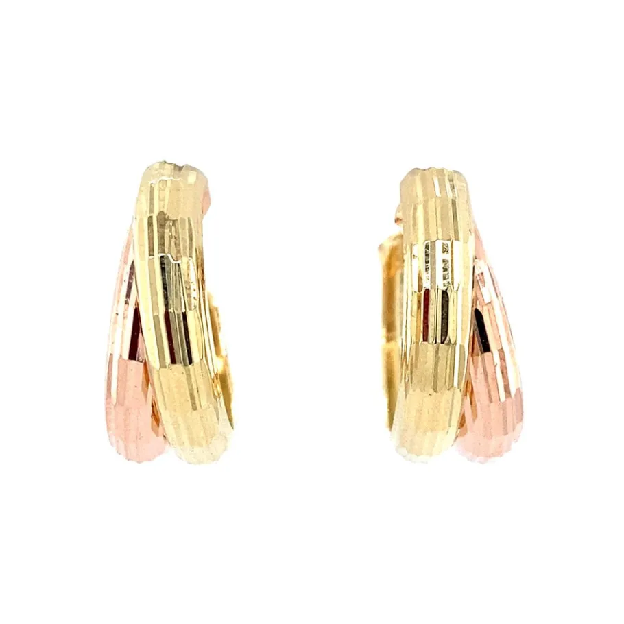 Bicolour gold earrings 14 krt>Vintage Jewellery Sale