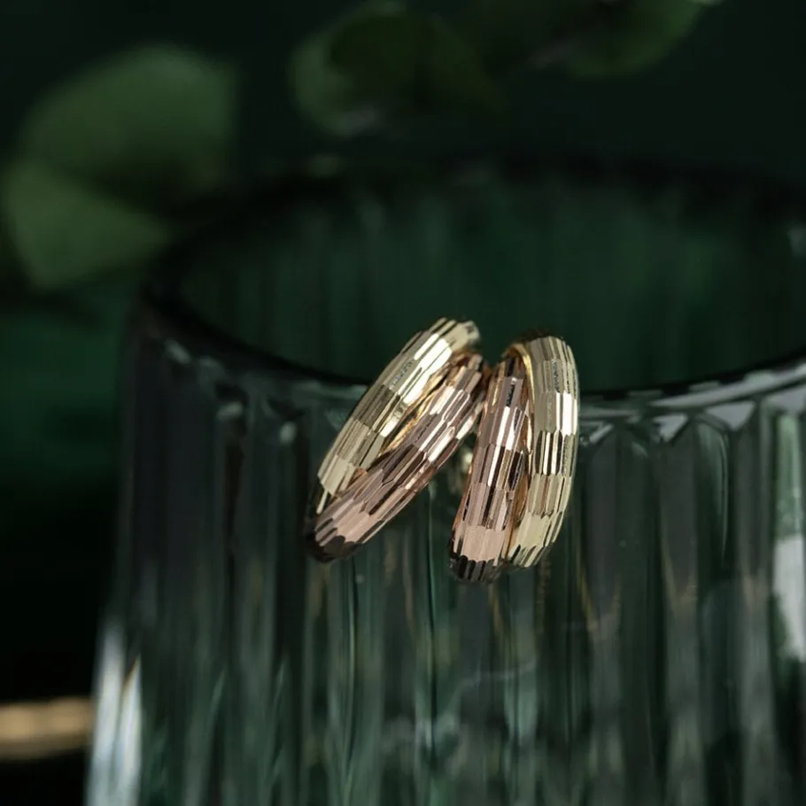 Bicolour gold earrings 14 krt>Vintage Jewellery Sale