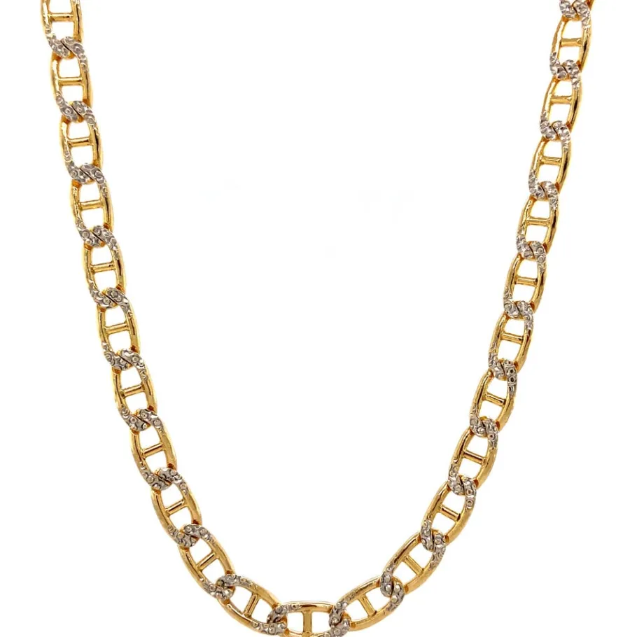 Bicolour gold fantasy necklace 14 krt>Vintage Jewellery Online