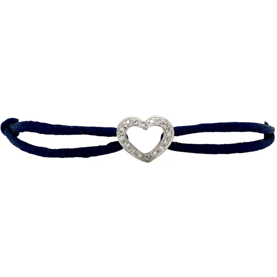 Bracelet with white gold link with diamonds 18 krt>Vintage Jewellery Clearance