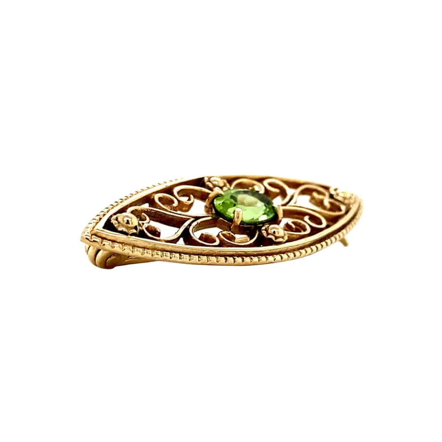brooch_with_peridote__krt_3.webp Brooch with peridote 9 krt>Vintage Jewellery Outlet