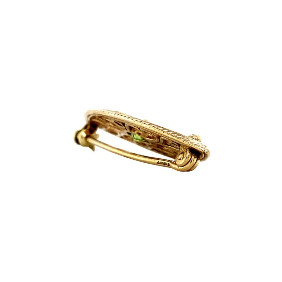 brooch_with_peridote__krt_4.webp Brooch with peridote 9 krt>Vintage Jewellery Outlet