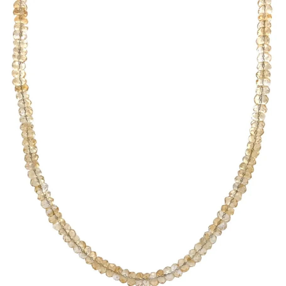 Citrine necklace with gold clasp 14 krt>Vintage Jewellery Sale
