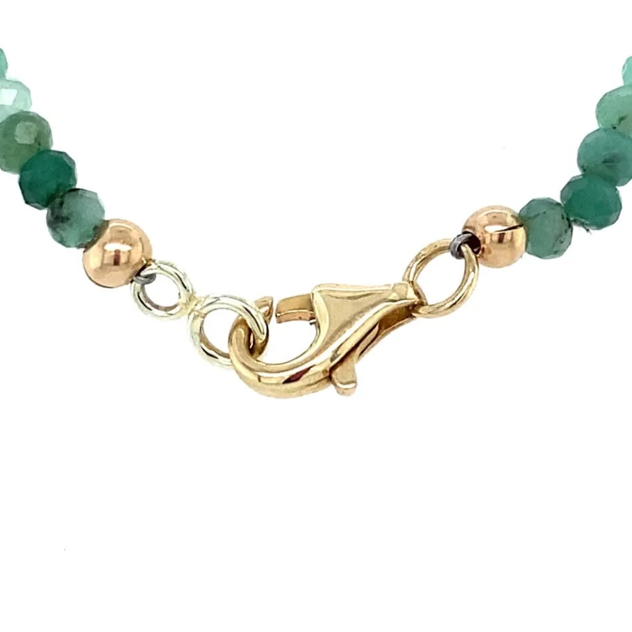 emerald_necklace_with_pea_4.webp Emerald necklace with pearl and gold clasp 14 krt>Vintage Jewellery Discount