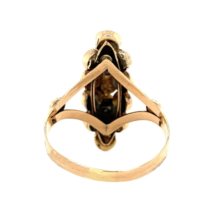 fantasy_ring_with_turquoi_4.webp Fantasy ring with turquoise and pearl 12 krt>Vintage Jewellery Discount