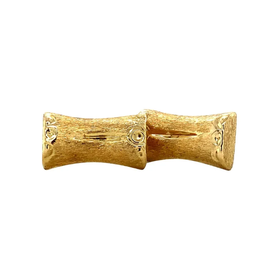 Gold bamboo ear studs 18 krt>Vintage Jewellery Hot
