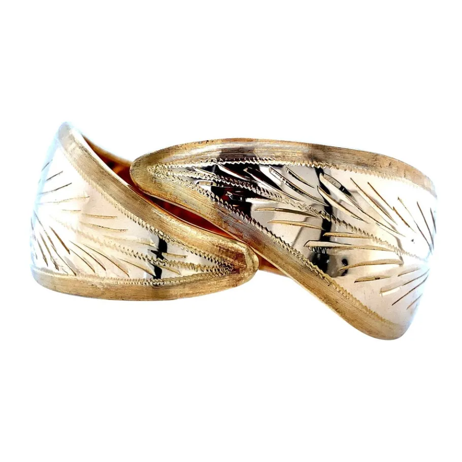 Gold bangle with engraving 18 krt>Vintage Jewellery Clearance