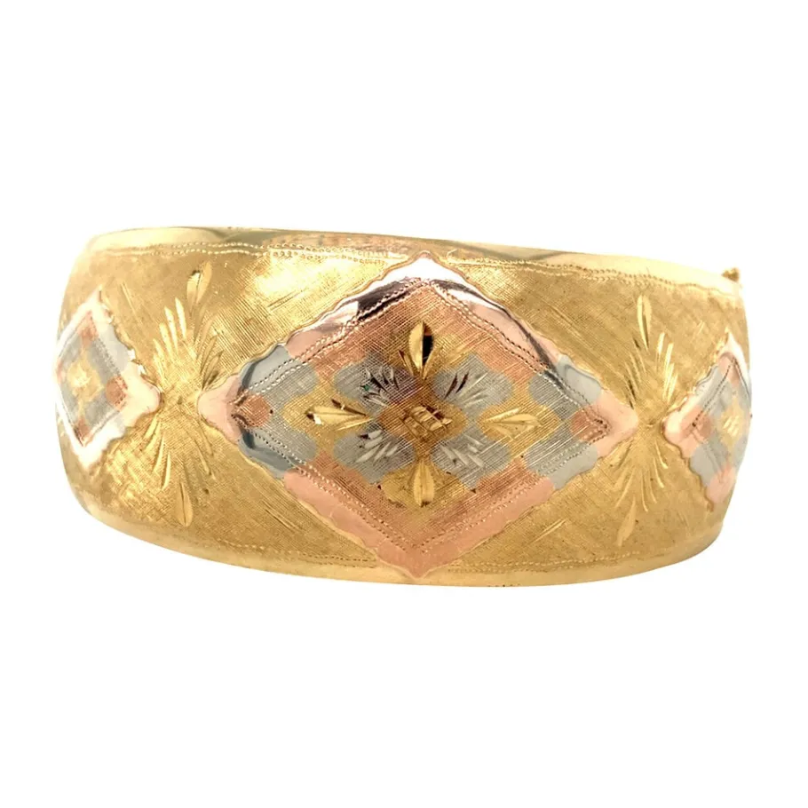 Gold bangle with engraving 14 krt>Vintage Jewellery Clearance