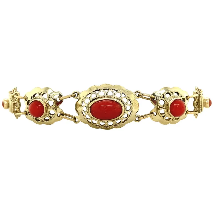 gold_bracelet_with_blood__2-1.webp Gold bracelet with blood coral 14 krt>Vintage Jewellery Outlet