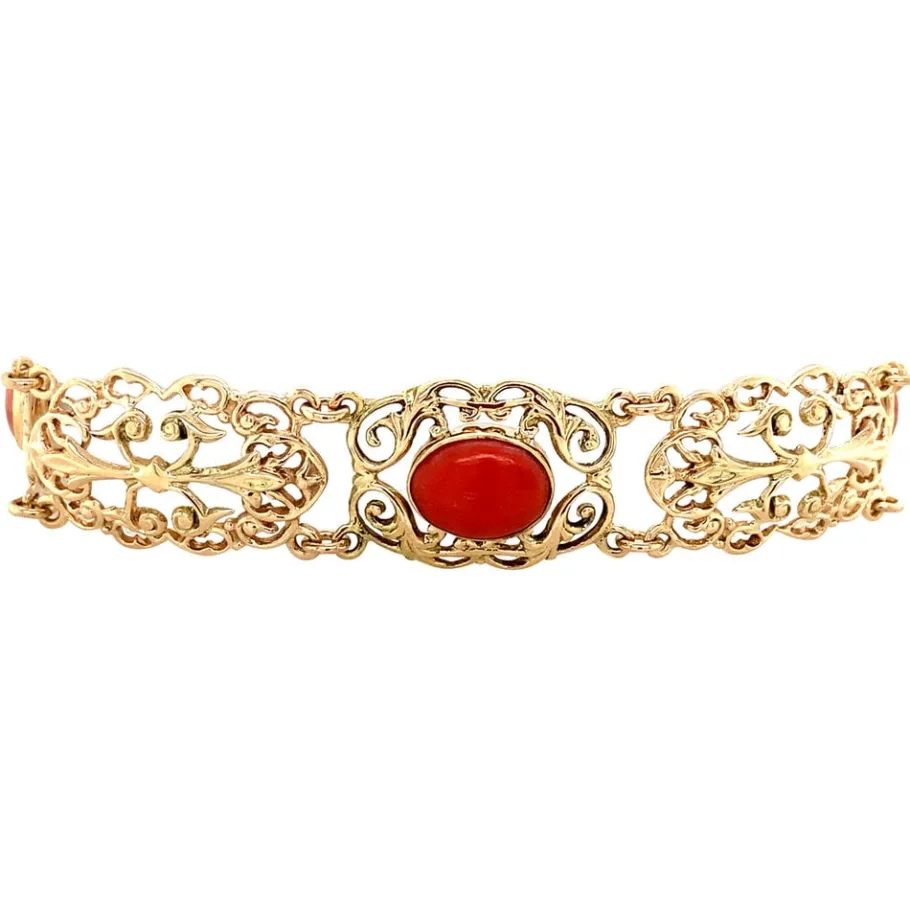 gold_bracelet_with_blood__2-2.webp Gold bracelet with blood coral 14 krt>Vintage Jewellery Fashion