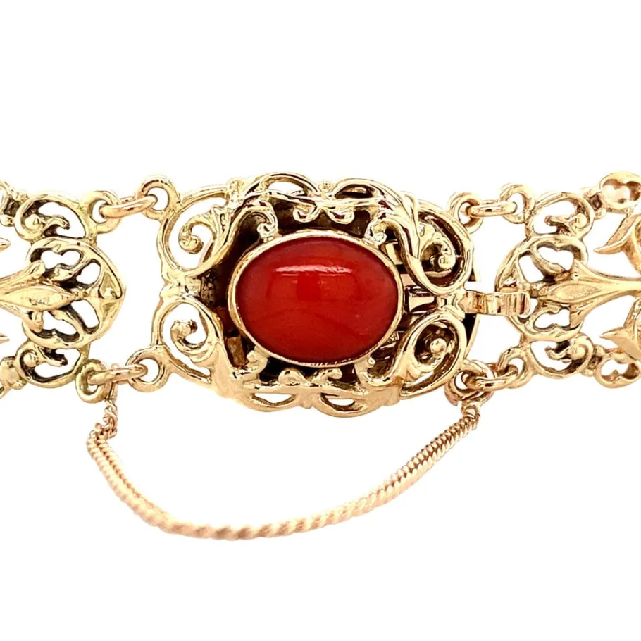 gold_bracelet_with_blood__4-2.webp Gold bracelet with blood coral 14 krt>Vintage Jewellery Fashion