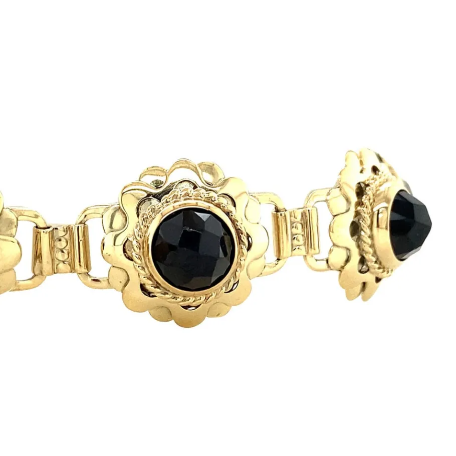 gold_bracelet_with_garnet_3.webp Gold bracelet with garnet 14 krt>Vintage Jewellery Discount