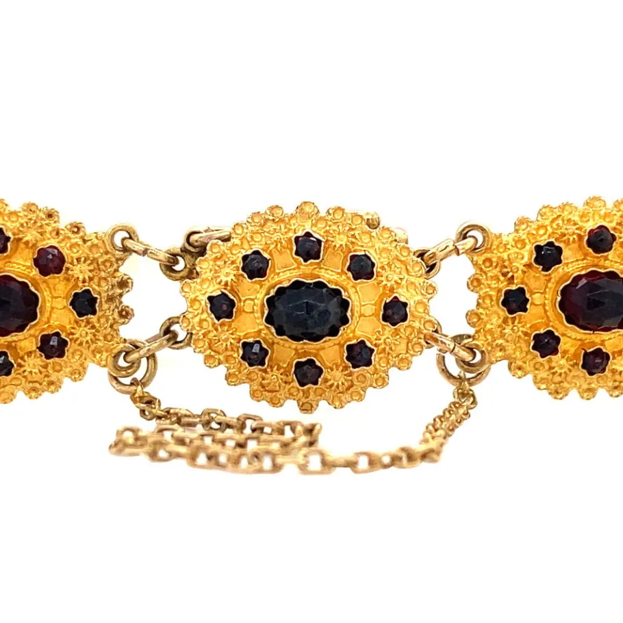 gold_bracelet_with_garnet_4-4.webp Gold bracelet with garnet 14 krt>Vintage Jewellery Discount