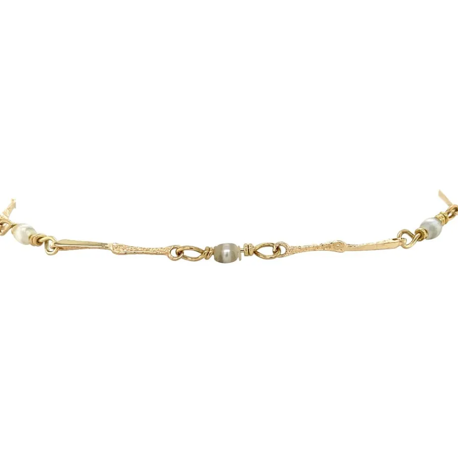 gold_bracelet_with_pearl__2-1.webp Gold bracelet with pearl 14 krt>Vintage Jewellery Online