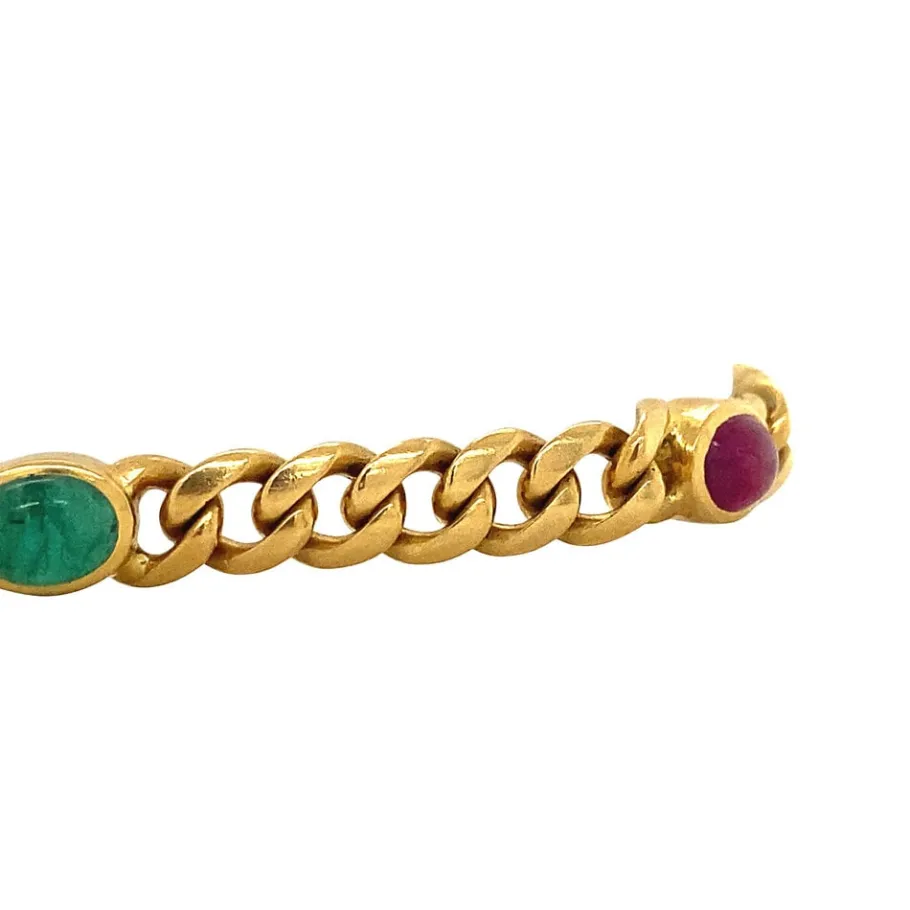 gold_bracelet_with_sapphi_3-1.webp Gold bracelet with sapphire, emerald and ruby 18 krt>Vintage Jewellery Discount