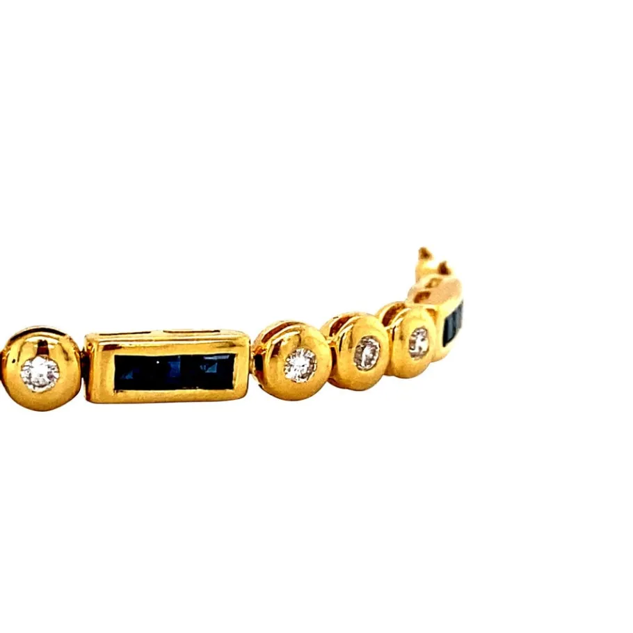 gold_bracelet_with_sapphi_3.webp Gold bracelet with sapphire and diamond 18 krt>Vintage Jewellery Fashion