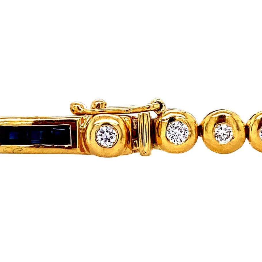 gold_bracelet_with_sapphi_4.webp Gold bracelet with sapphire and diamond 18 krt>Vintage Jewellery Fashion