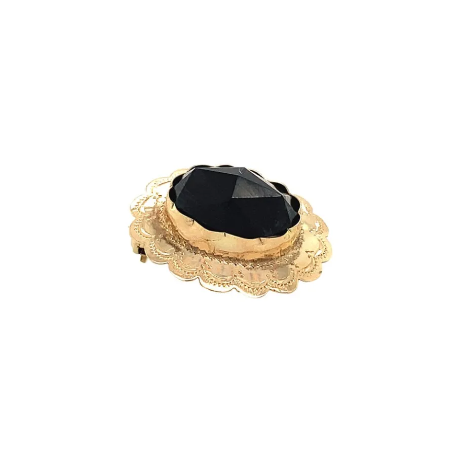 gold_brooch_with_garnet___2-2.webp Gold brooch with garnet 14 krt>Vintage Jewellery Outlet