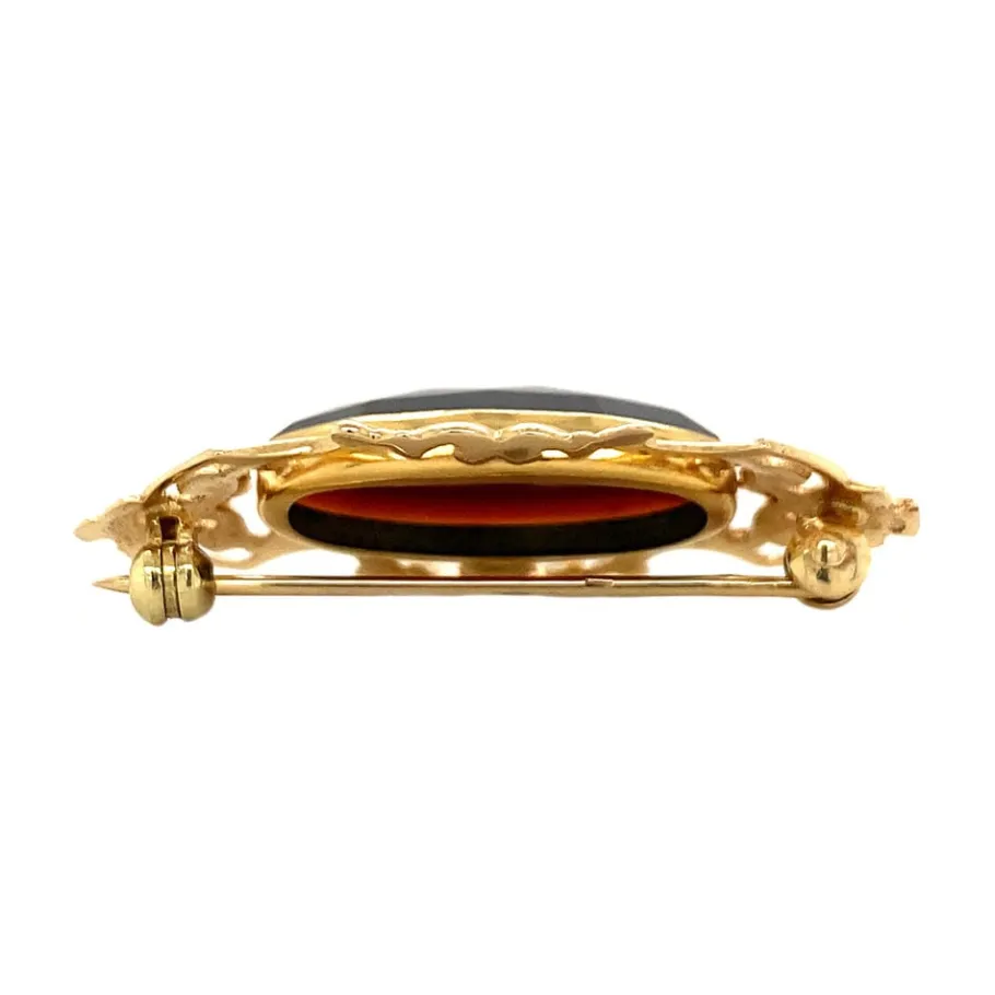 gold_brooch_with_garnet___4-4.webp Gold brooch with garnet 14 krt>Vintage Jewellery Online