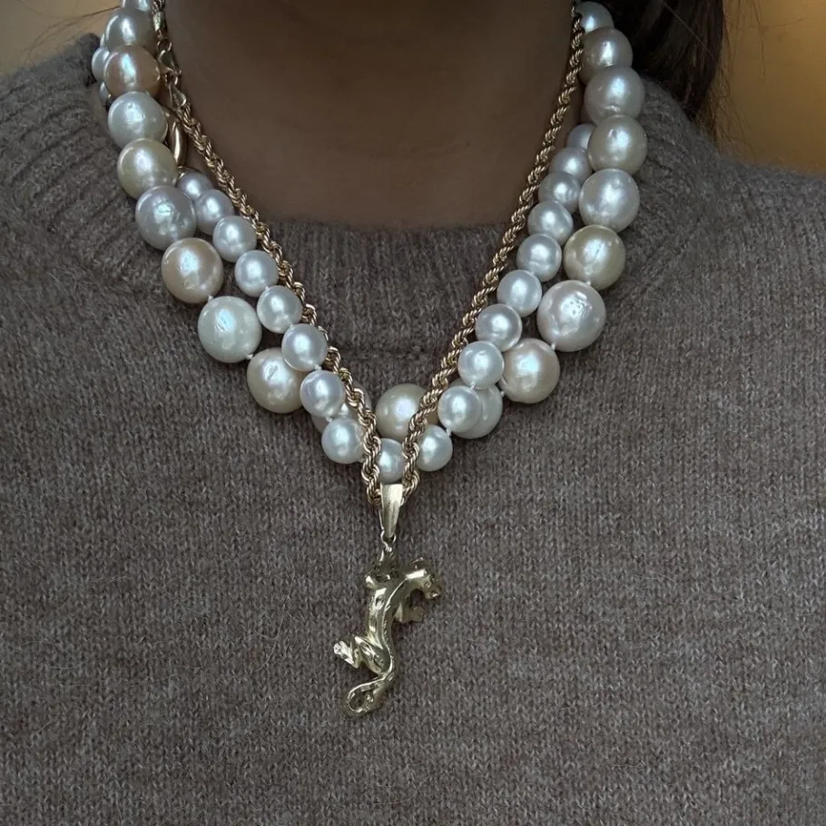 Gold cord necklace 14 krt>Vintage Jewellery Sale