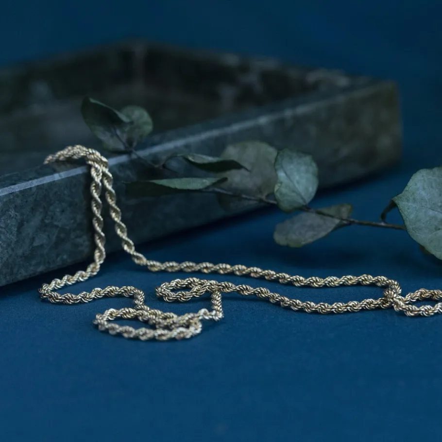 Gold cord necklace 14 krt>Vintage Jewellery Discount