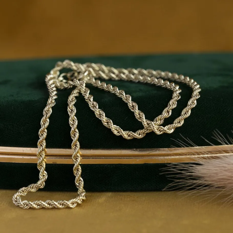 Gold cord necklace 14 krt>Vintage Jewellery Hot