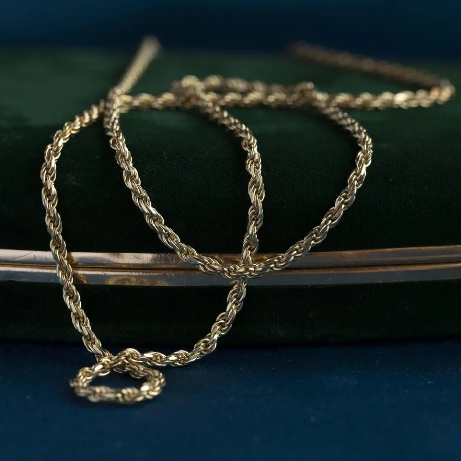 Gold cord necklace 14 krt>Vintage Jewellery Discount