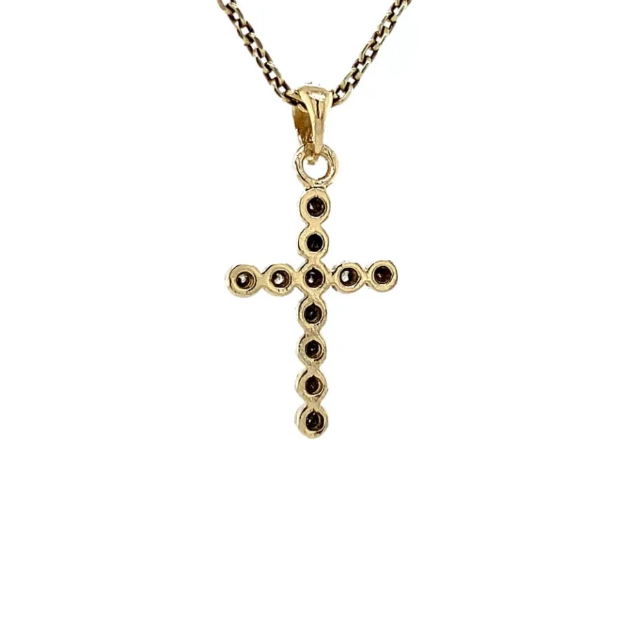 gold_cross_pendant_with_d_4.webp Gold cross pendant with diamond 14 krt>Vintage Jewellery Sale