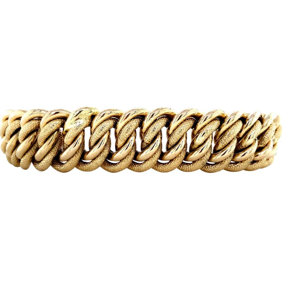 Gold curb bracelet 18 krt>Vintage Jewellery Sale