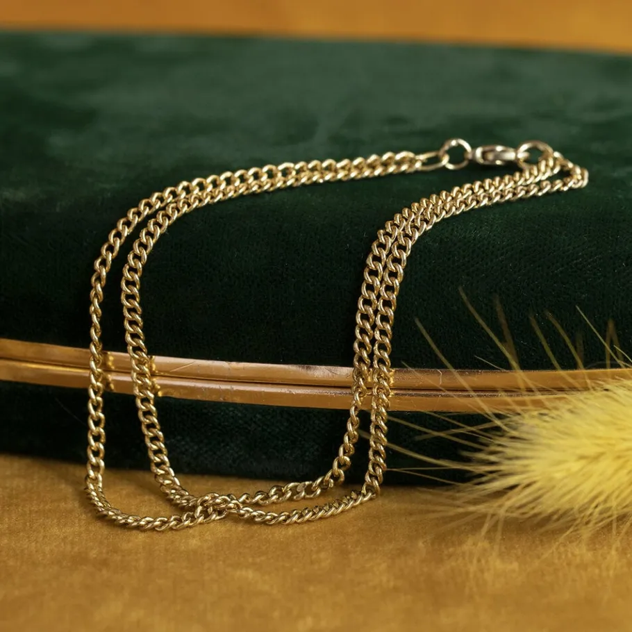 Gold curb bracelet 14 krt>Vintage Jewellery Online
