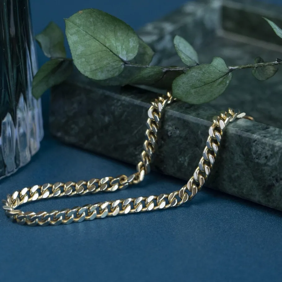 Gold curb bracelet 14 krt>Vintage Jewellery Hot