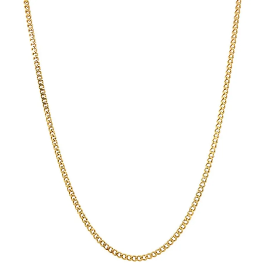 Gold curb length necklace 14 krt>Vintage Jewellery Outlet