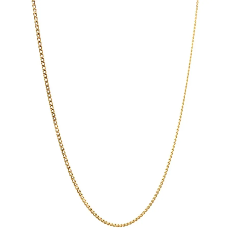 Gold curb length necklace 14 krt>Vintage Jewellery Clearance