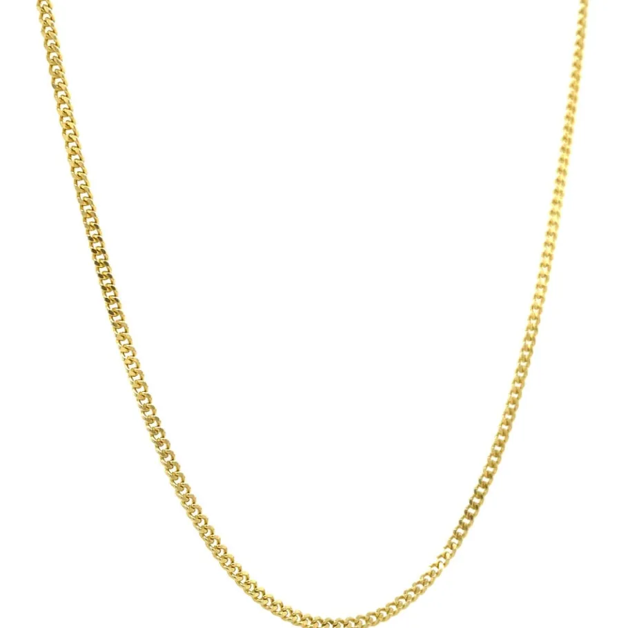 Gold curb length necklace 14 krt>Vintage Jewellery Clearance