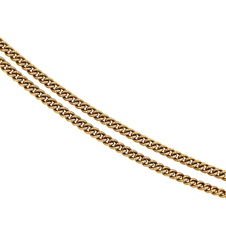 gold_curb_necklace_with_g_3.webp Gold curb necklace with garnet pendant 14 krt>Vintage Jewellery Online