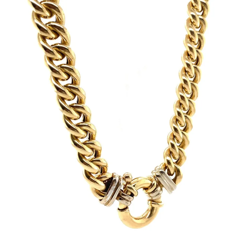 gold_curb_necklace_with_l_2.webp Gold curb necklace with lacing 14 krt>Vintage Jewellery Outlet