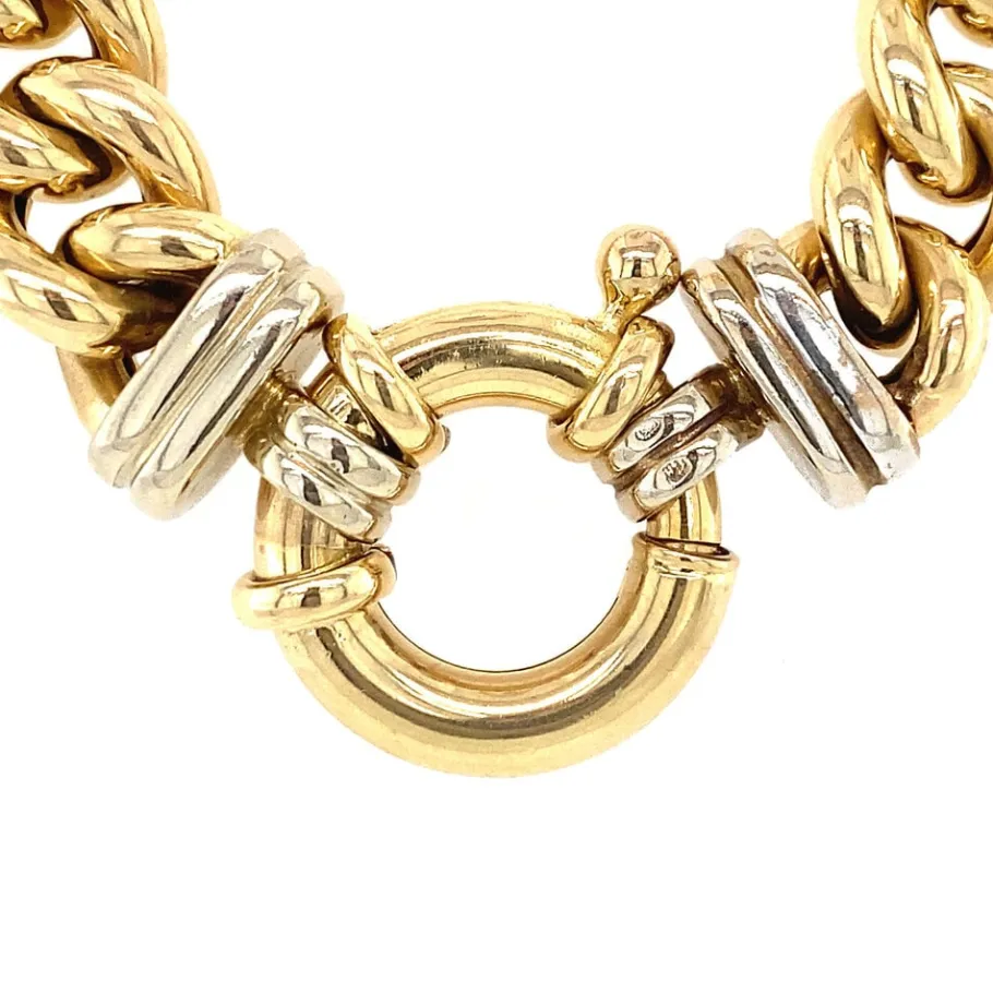 gold_curb_necklace_with_l_4.webp Gold curb necklace with lacing 14 krt>Vintage Jewellery Outlet