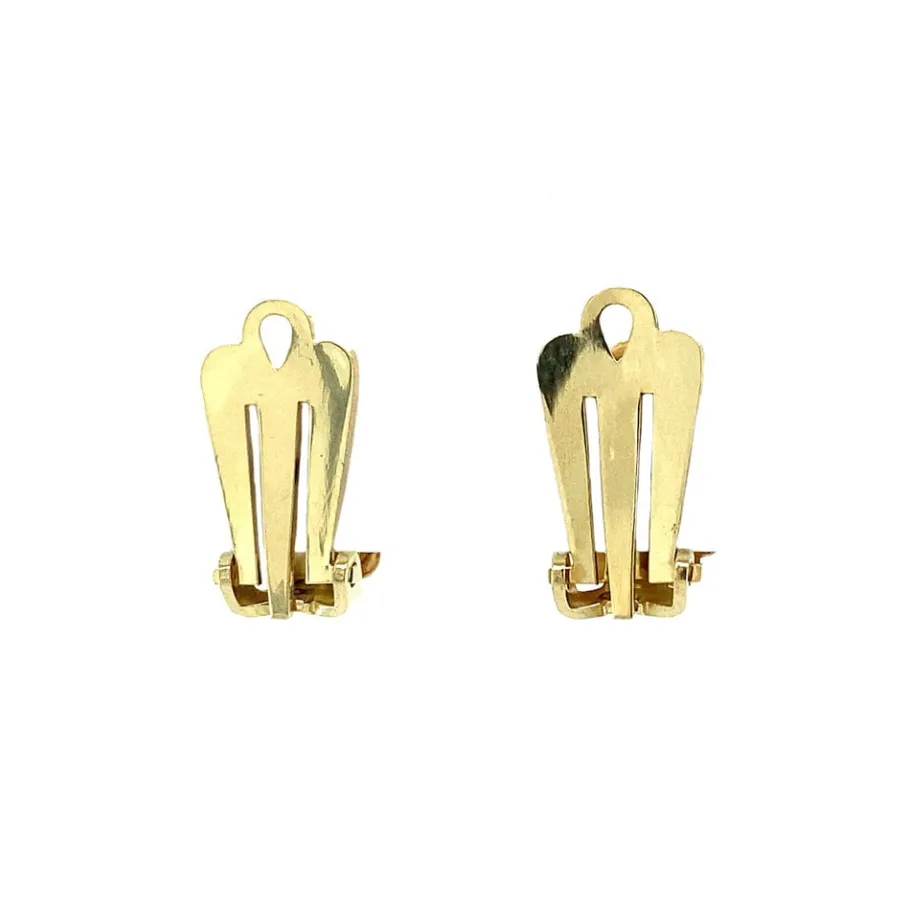 gold_ear_clips_with_garne_4.webp Gold ear clips with garnet 14 krt>Vintage Jewellery Fashion