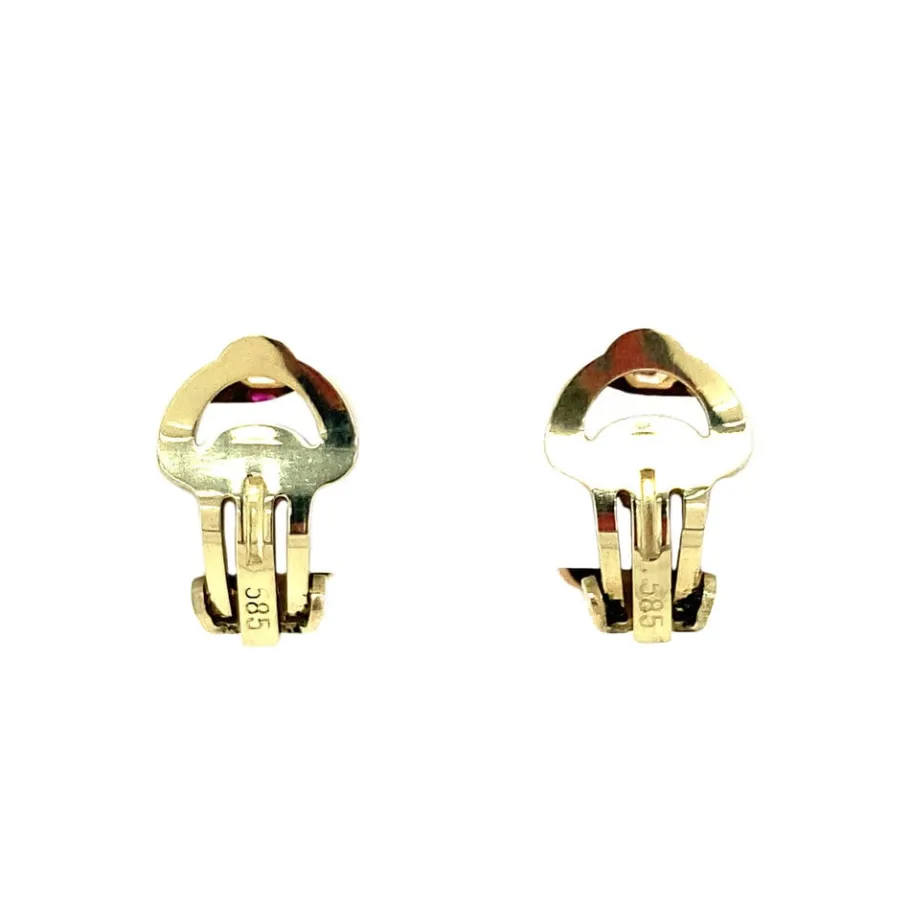 gold_ear_clips_with_ruby__4.webp Gold ear clips with ruby 14 krt>Vintage Jewellery Sale