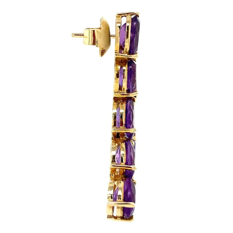 gold_ear_studs_with_ameth_3.webp Gold ear studs with amethyst 14 krt>Vintage Jewellery Clearance