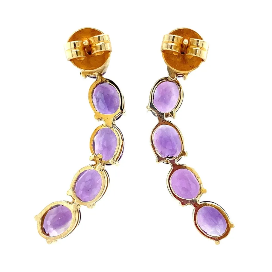 gold_ear_studs_with_ameth_4.webp Gold ear studs with amethyst 14 krt>Vintage Jewellery Clearance