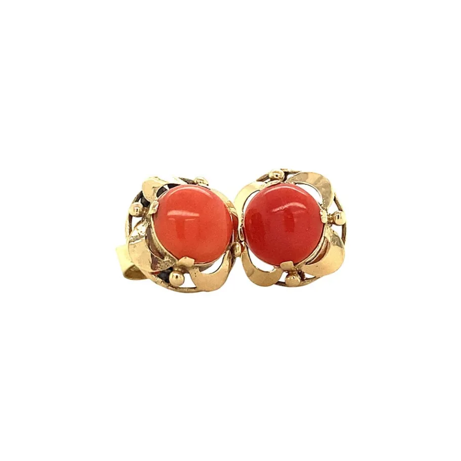 gold_ear_studs_with_blood_4-4.webp Gold ear studs with blood coral 14 krt>Vintage Jewellery Outlet