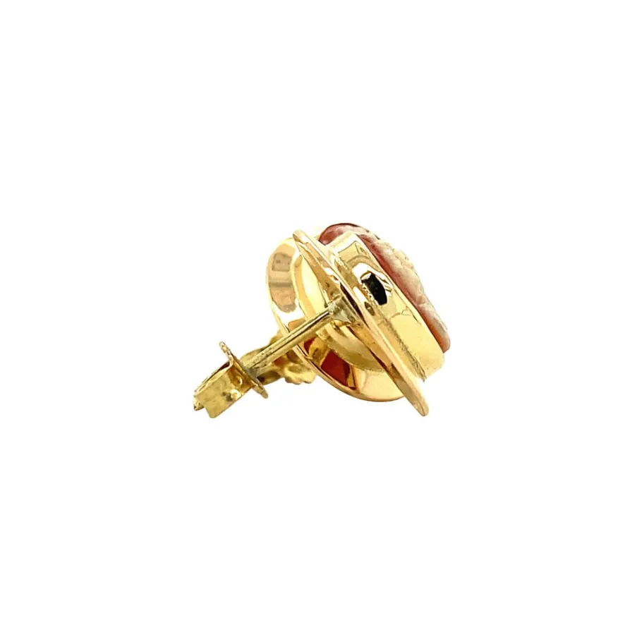 gold_ear_studs_with_cameo_2.webp Gold ear studs with cameo 18 krt>Vintage Jewellery Outlet