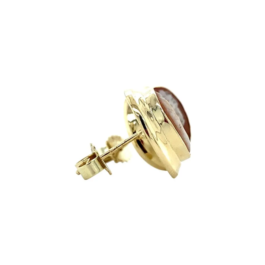 gold_ear_studs_with_cameo_3-1.webp Gold ear studs with cameo 14 krt>Vintage Jewellery Fashion