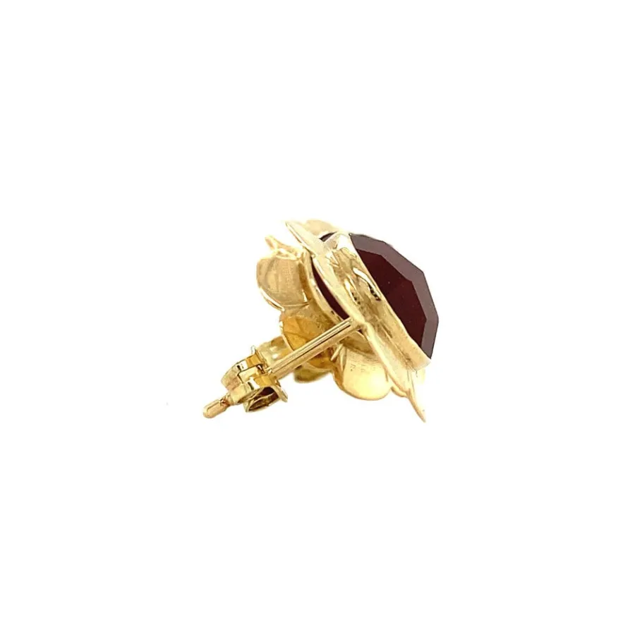 gold_ear_studs_with_carne_3-1.webp Gold ear studs with carnelian 14 krt>Vintage Jewellery Hot