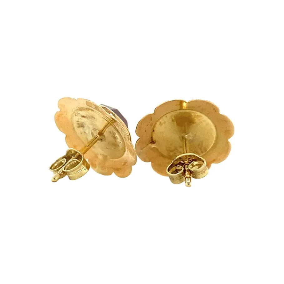 gold_ear_studs_with_carne_4-1.webp Gold ear studs with carnelian 14 krt>Vintage Jewellery Hot