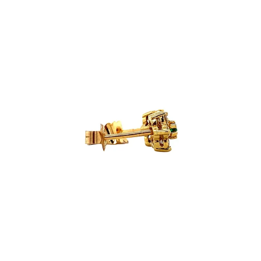 gold_ear_studs_with_colou_3.webp Gold ear studs with coloured stone and mossanite 18 krt>Vintage Jewellery Outlet