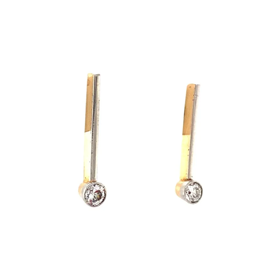 gold_ear_studs_with_diamo_2.webp Gold ear studs with diamond 14 krt/900>Vintage Jewellery Online