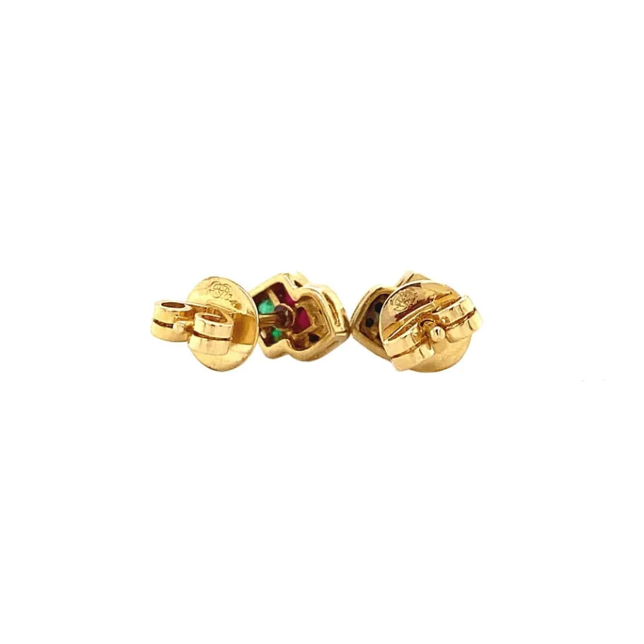 gold_ear_studs_with_diamo_4-2.webp Gold ear studs with diamond, emerald and ruby 18 krt>Vintage Jewellery New