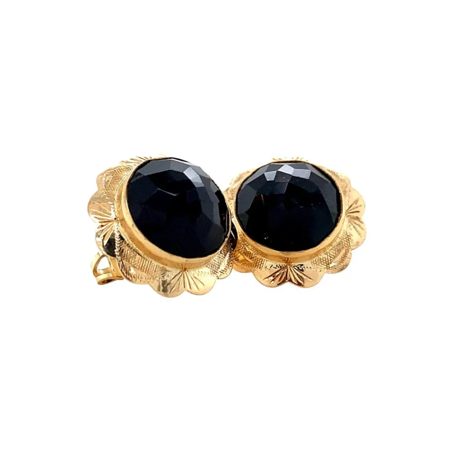 gold_ear_studs_with_garne_2-1.webp Gold ear studs with garnet 14 krt>Vintage Jewellery New